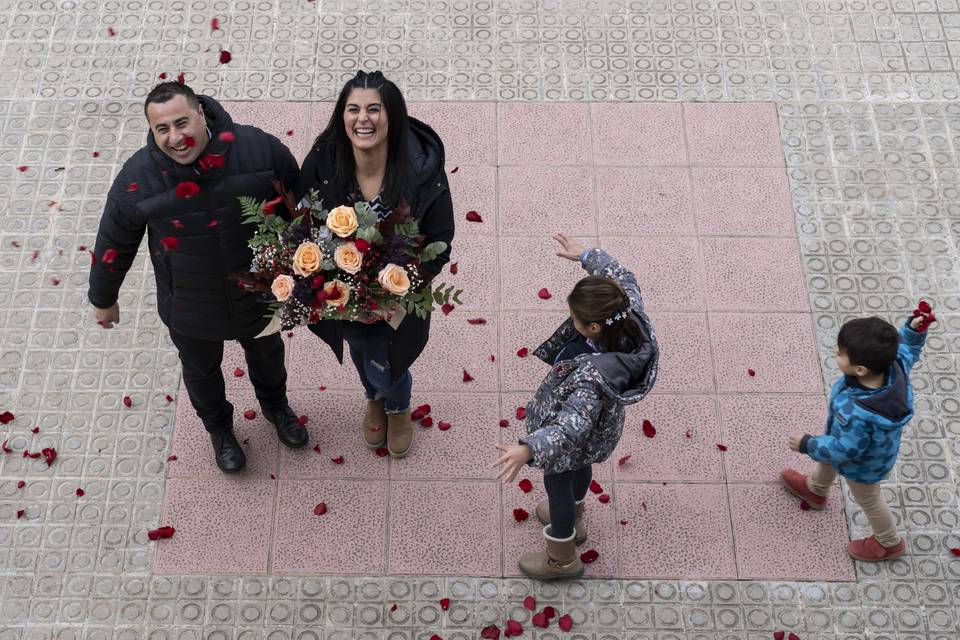 Boda civil con hijos