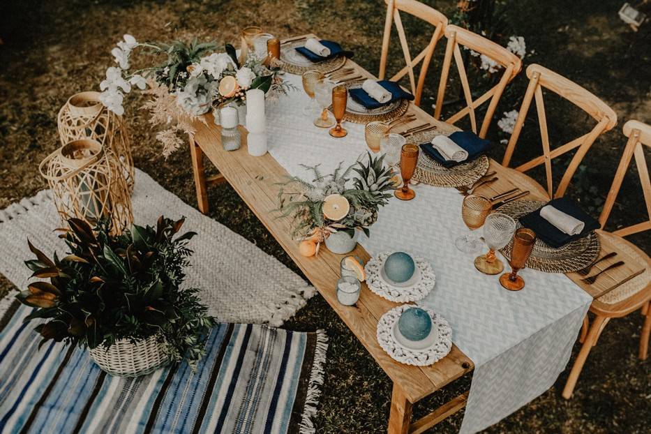 Decoración de mesa de boda