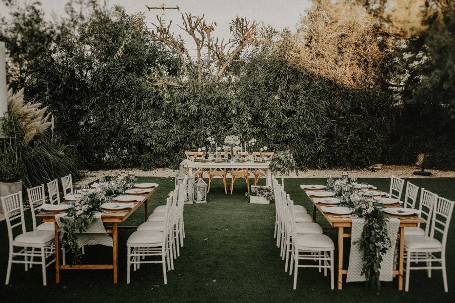 Decoración de boda Jardines La