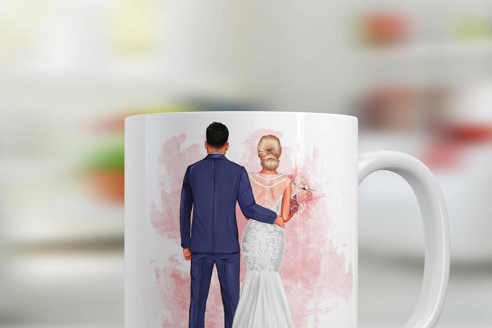 Taza recuerdo boda