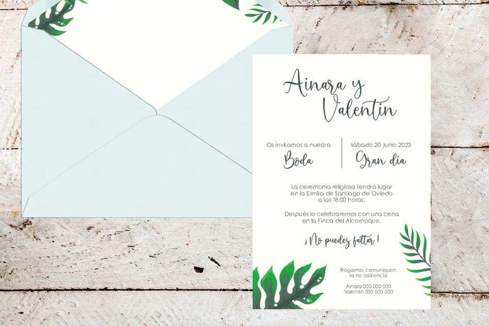 Invitación + sobre