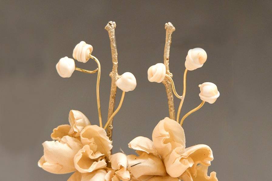 Pendientes Flourist beige