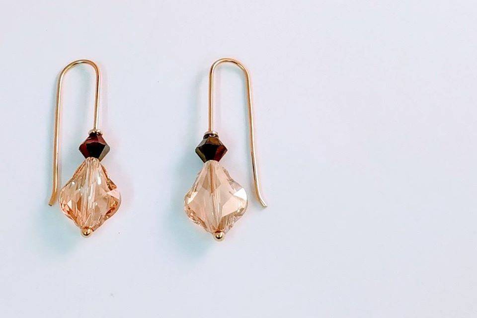 Pendientes de oro y cristal Swarovsky