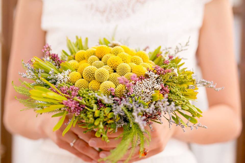 Ramo de novia  rosas de jardín