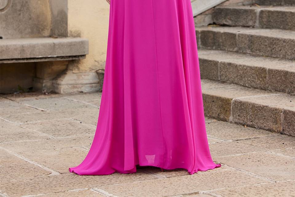 Vestido Fucsia Escote