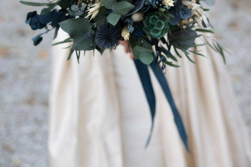 Ramo de novia en tonos azules