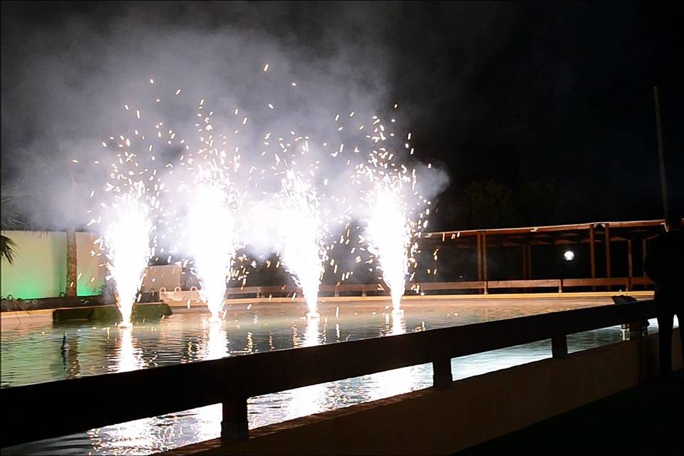 Chorros en piscina