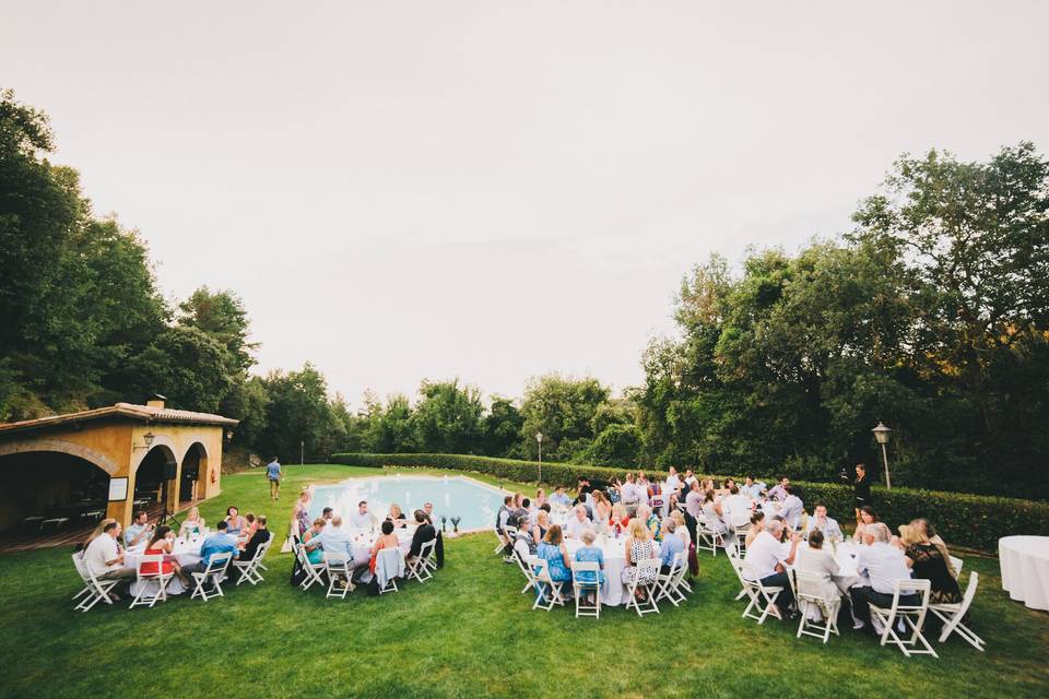 Boda en zona jardín