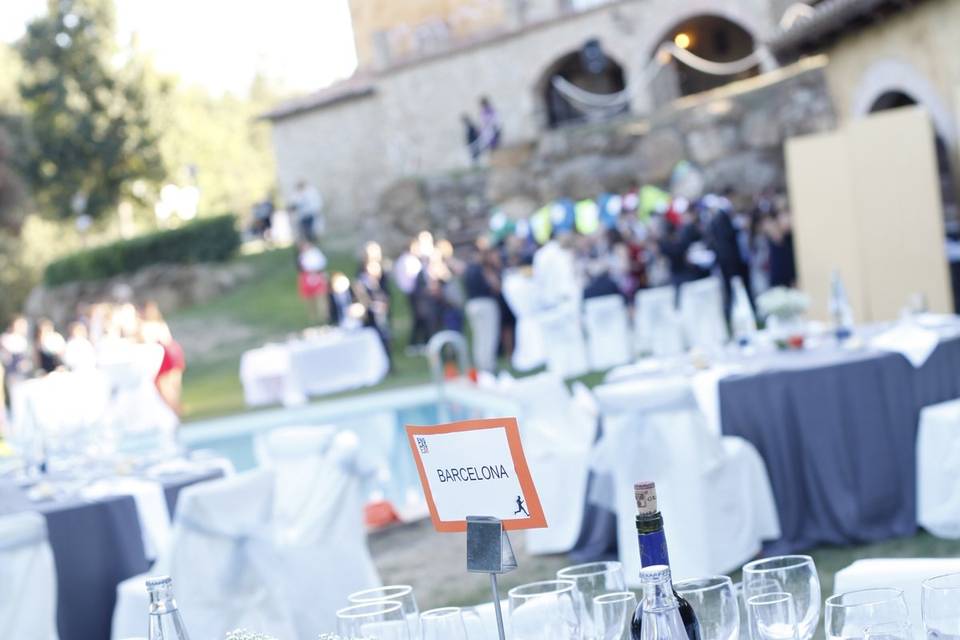 Boda en zona jardín