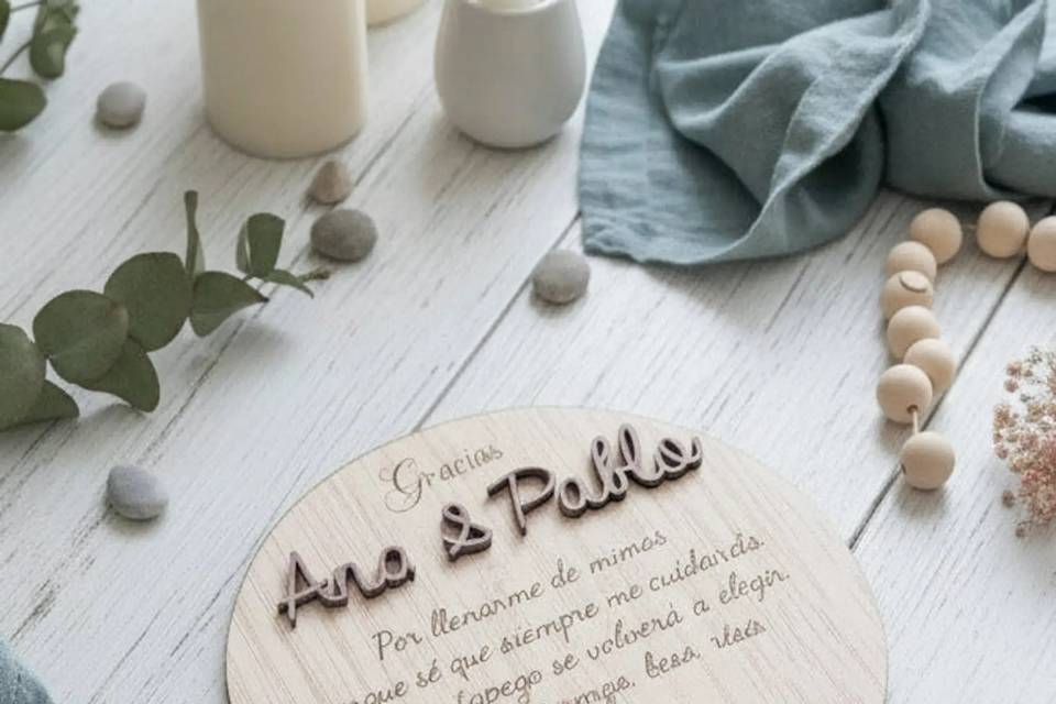Placa decorativa texto