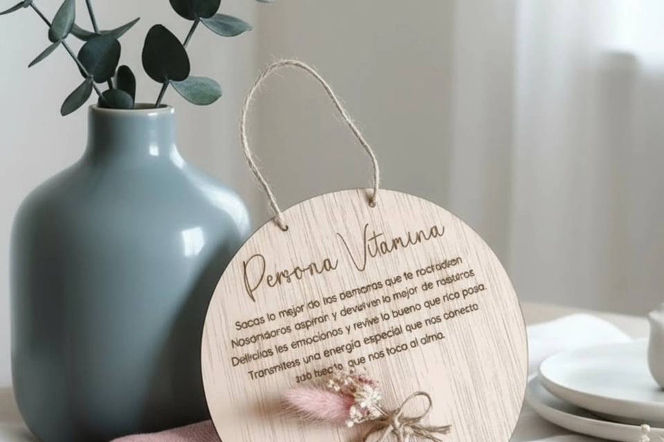 Placa con texto