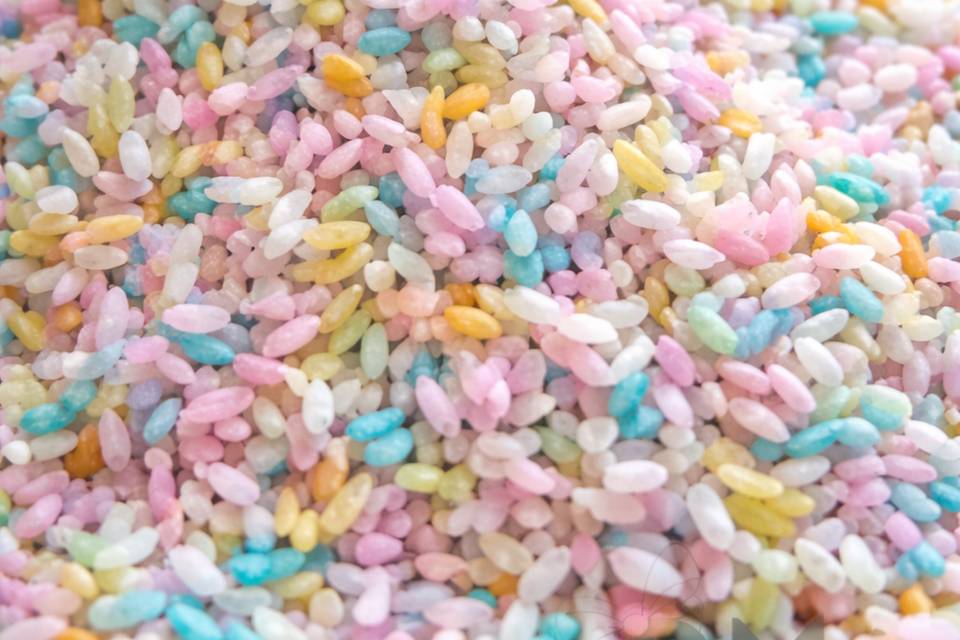 Arroz colores boda