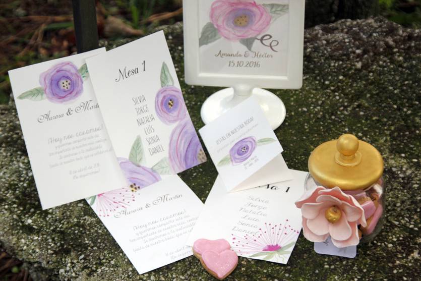 Invitaciones, menús y galletas