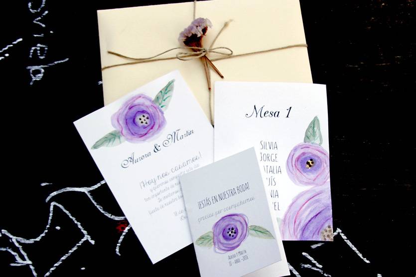 Pack invitaciones acuarelas