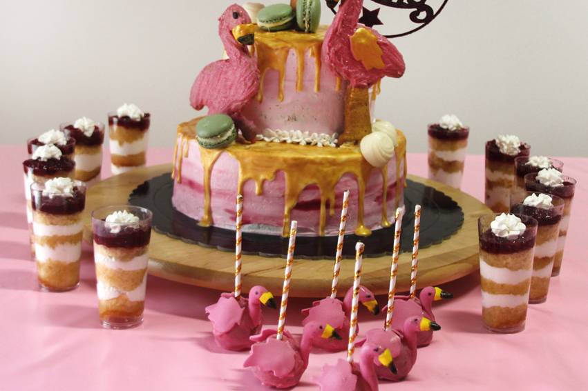 Drip cake Flamingo