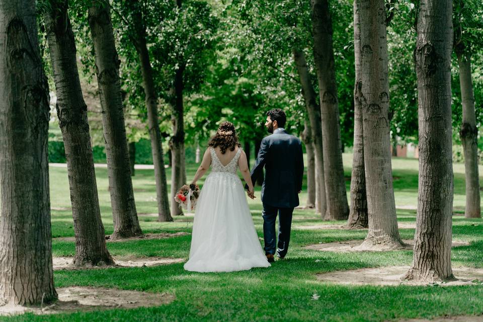 Novios recién casados