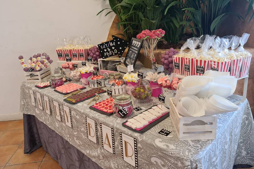 Candy bar gris/rosa/morado