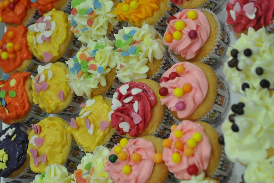 Bandeja de mini cupcakes