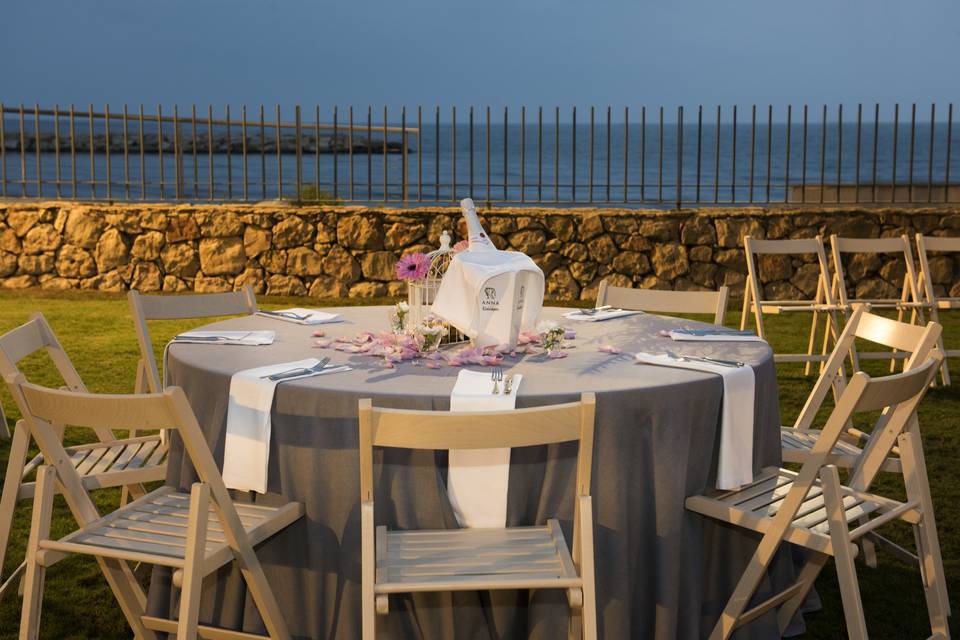 Mesa de cóctel de boda