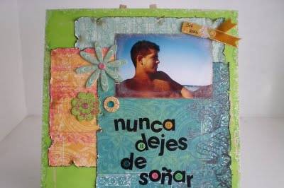 Foto decorada con técnica scrap