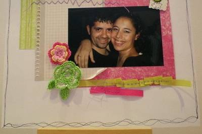 Foto decorada con técnica scrap