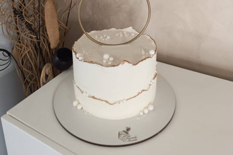 Tarta de boda con anillo