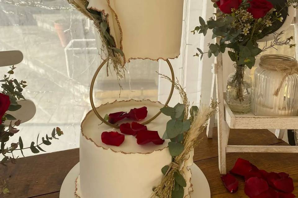 Tarta de boda hermosa