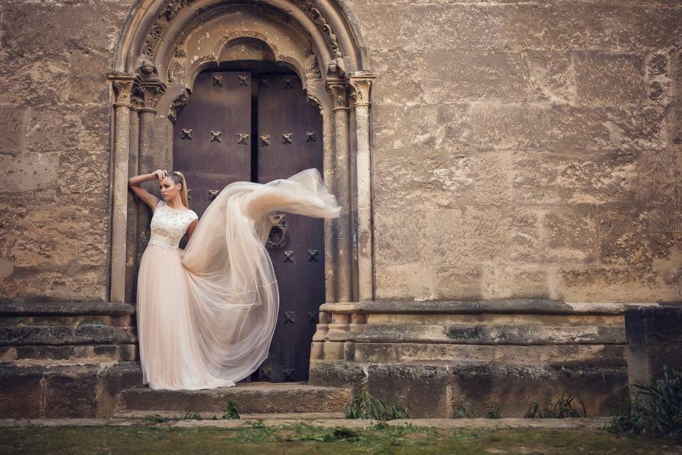 Vestido de novia tull