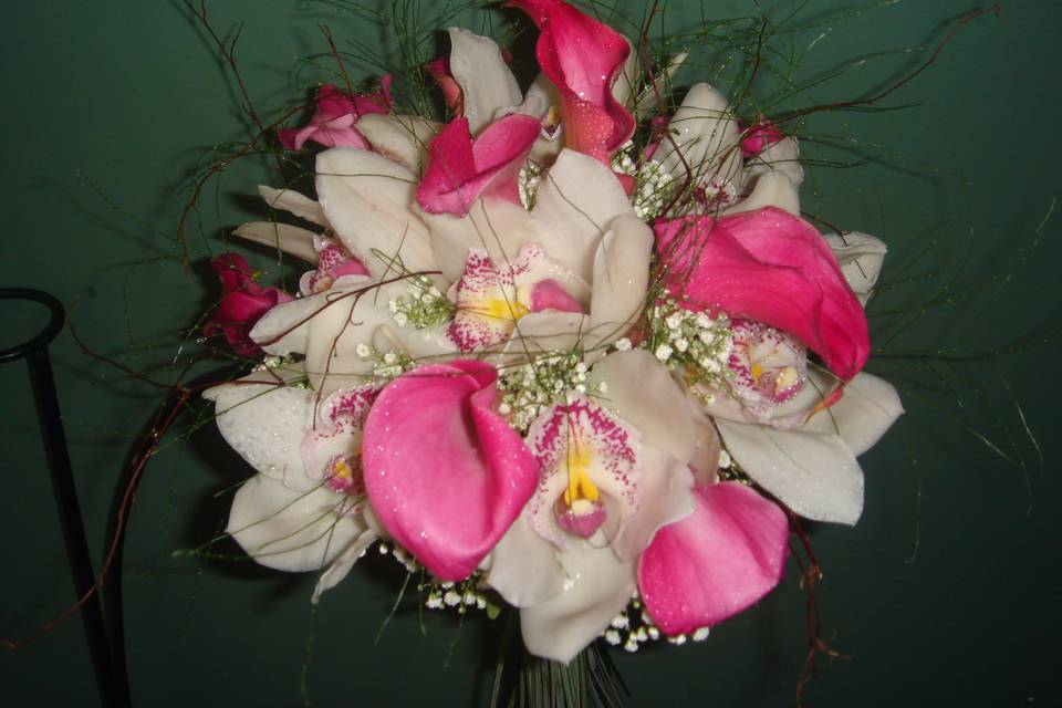 Ramo de novia blanco y rosa