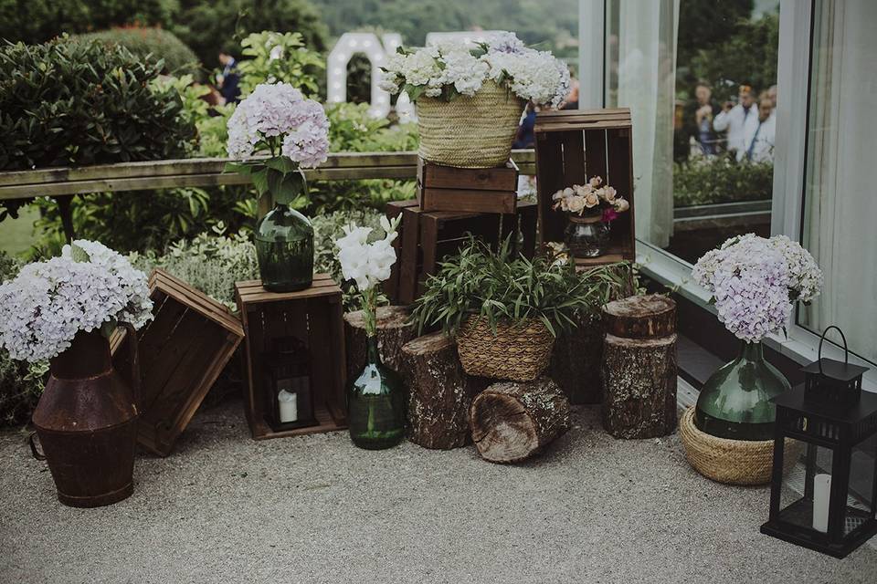 Rincones decorados boda