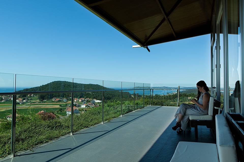 Terraza con vista al mar