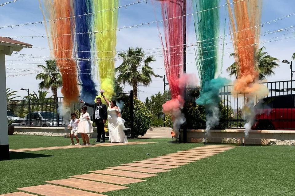 Humo aereo de colores