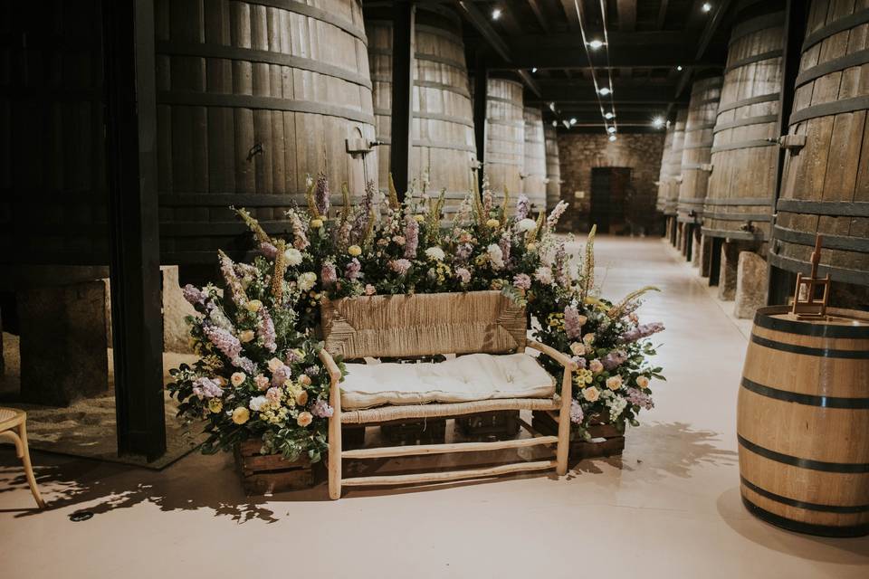 Decoración ceremonia bodega