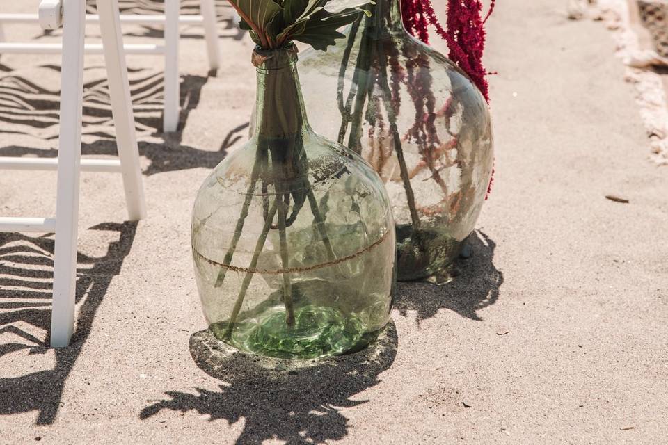 Decoración de boda en la playa