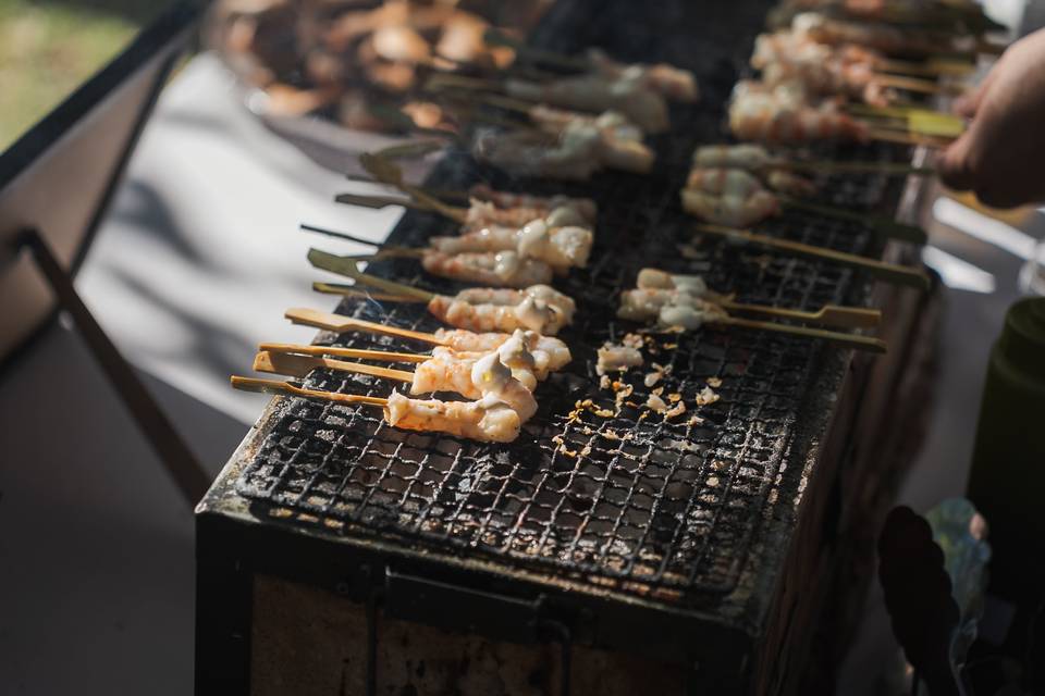 Yakitori de llagostí