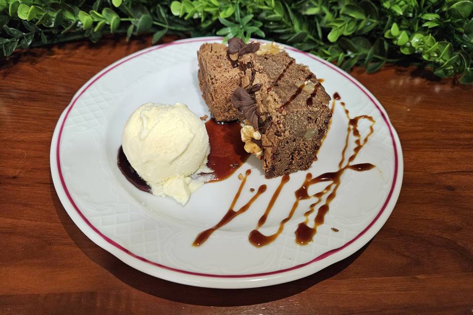 Brownie de chocolate templado