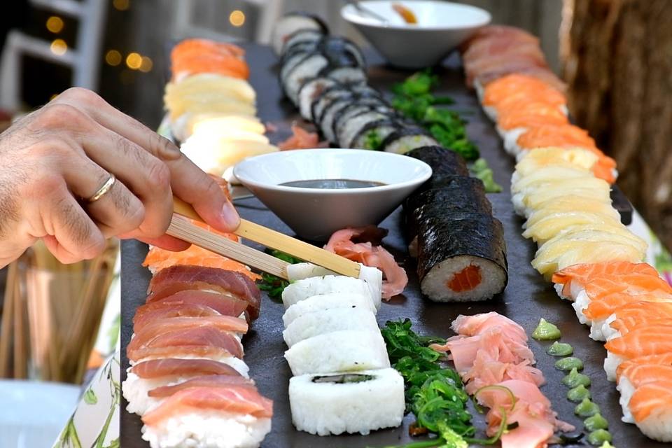 Nuestro bar de sushi para boda