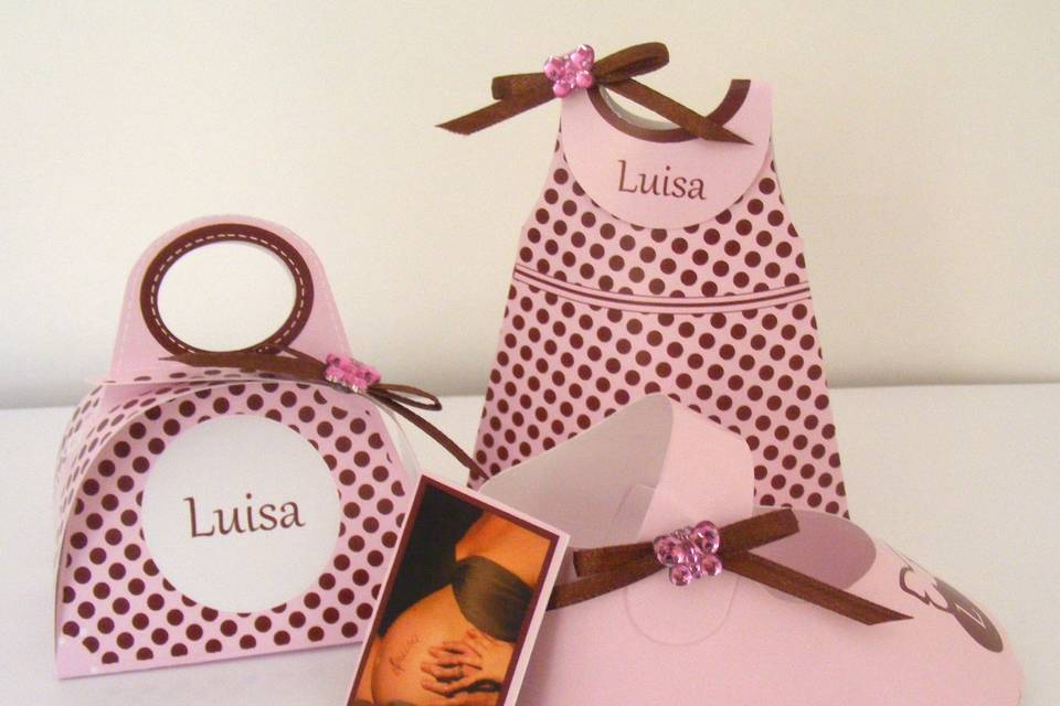 Detalle Bolso, vestido y zapato de bebe Personalizados