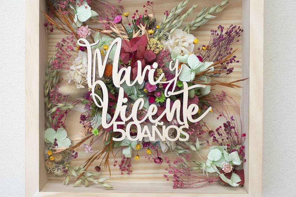 Cuadro floral personalizado