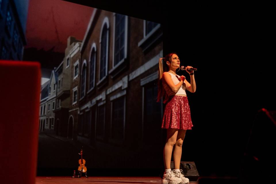 Concierto falda rosa