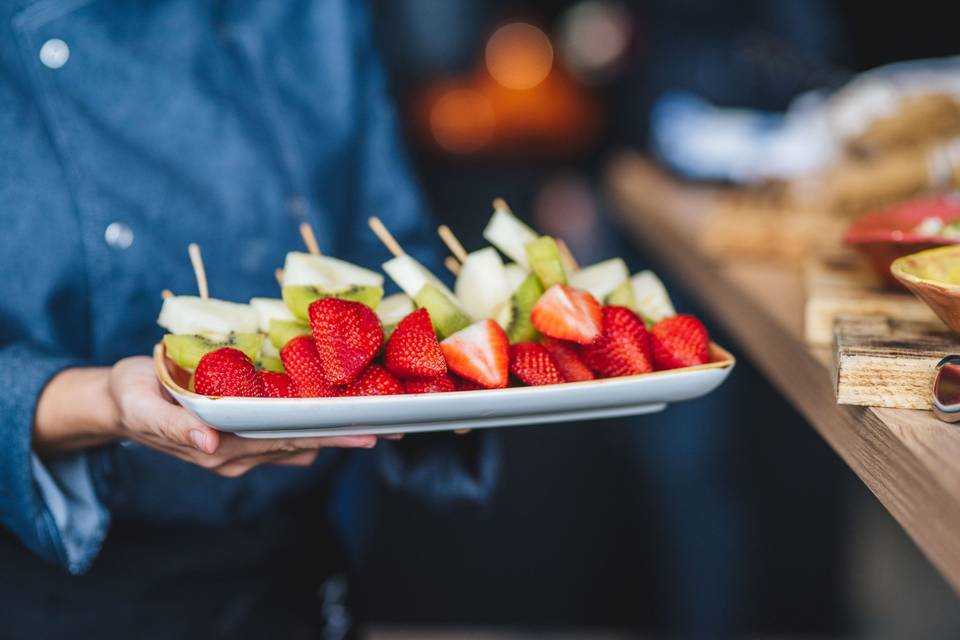 Brochetas de frutas