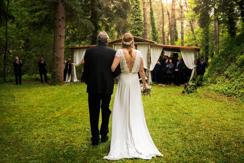 Núria con su padre