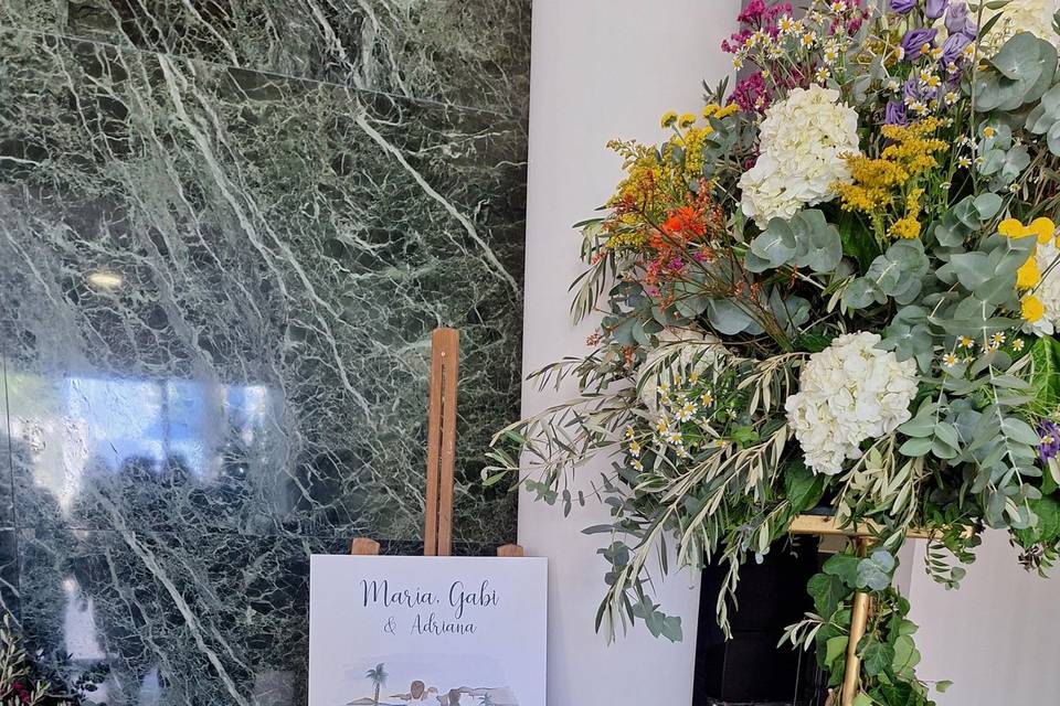Cartelería boda ilustrada