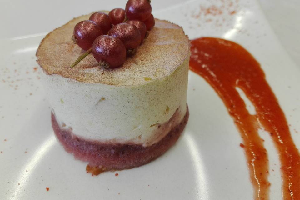 Semifrío de maracuyá y mango