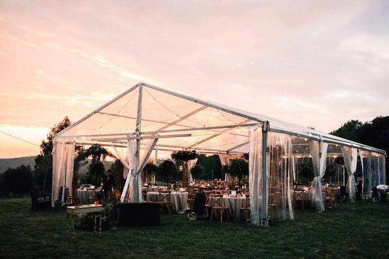 Vista de la carpa atardecer