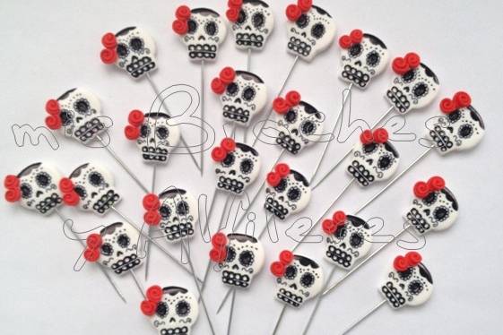 Alfileres boda calaveras mejic