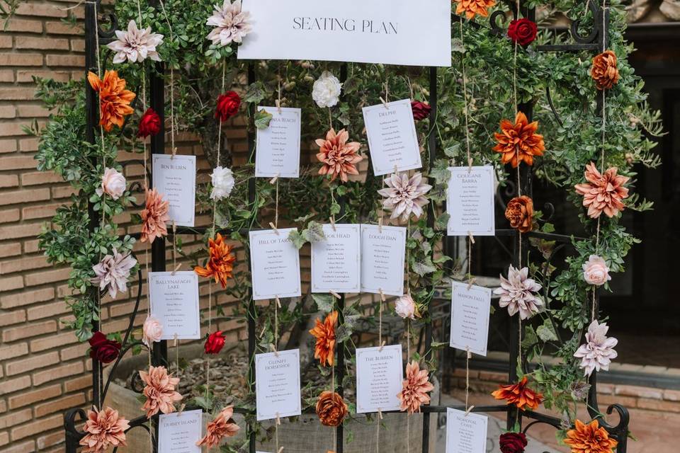 Seating plan floral