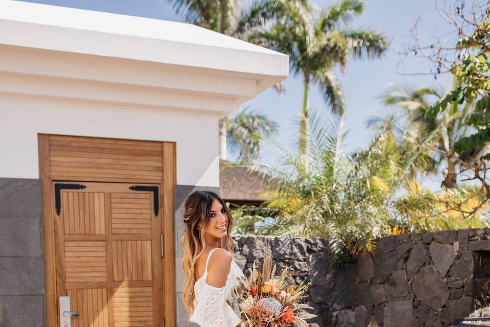 Preparación de la novia en hotel