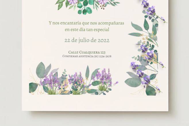 Invitación lavanda