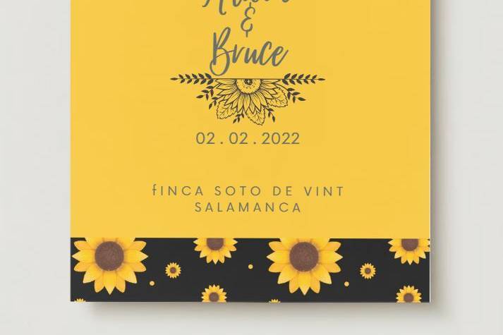 Invitación girasoles black